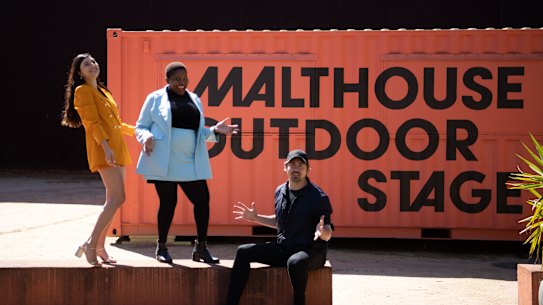 Artistic director Matthew Lutton with singers Rita Satch and Thando from Women of Soul.