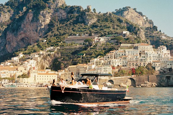 Luxury Venice Simplon-Orient-Express boat excursion, Amalfi Coast, Italy.
