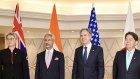 Foreign Minister Penny Wong attends the Quad meeting with Indian External Affairs Minister Subrahmanyam Jaishankar, US.Secretary of State Antony Blinken, and Japanese Foreign Minister Yoshimasa Hayashi in New Delhi on Friday.