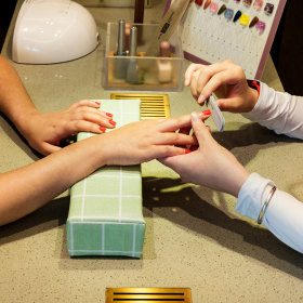 You can even get a manicure at the restaurant.