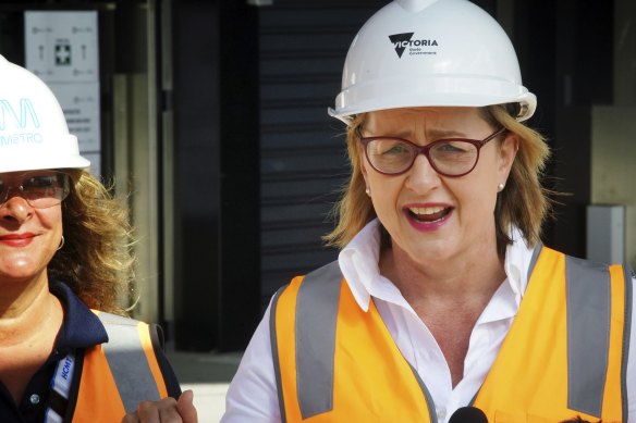 Premier Jacinta Allan at one of the new Metro Tunnel stations earlier this month.