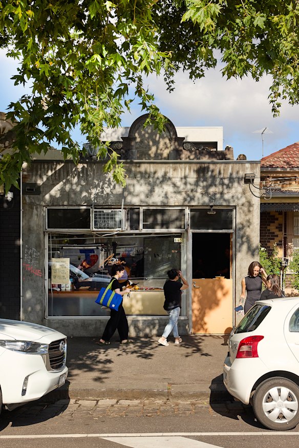 Outside the Carlton North bakery.