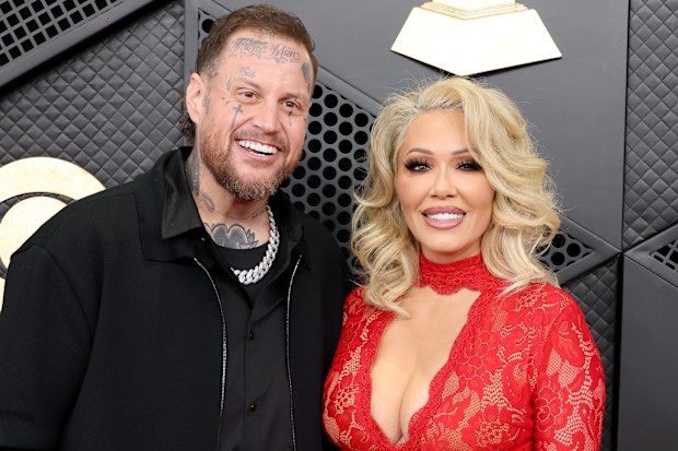 Jelly Roll and Bunnie Xo at the 68th GRAMMY Awards at Crypto.com Arena on February 1, 2026 in Los Angeles, California.
