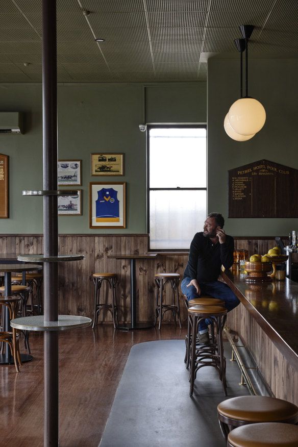 Inside the Geelong West pub.