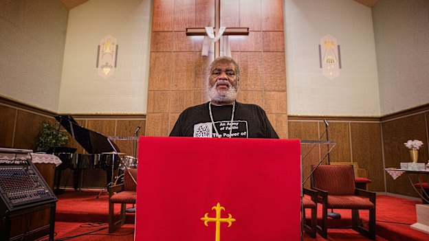 Pastor Greg Lewis at Saint. Gabriel's Church, Milwaukee