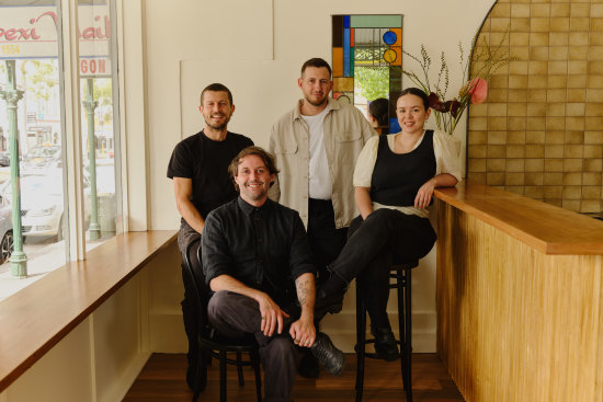 L-R: Sunhands head chef Pat Drapac and co-owners Matt Roberts, Nathen Doyle, Ishella Butler.