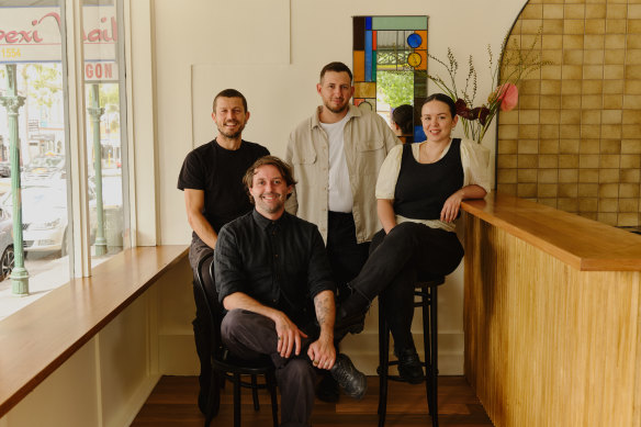 L-R: Sunhands head chef Pat Drapac and co-owners Matt Roberts, Nathen Doyle, Ishella Butler.