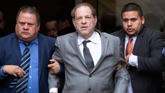 Weinstein leaves court following a bail hearing last Friday.