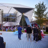 Aviva Studios is the backdrop to the Manchester International Festival Square.