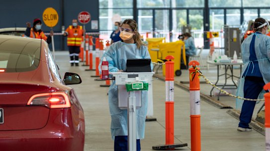 Victorian authorities are urging anyone with symptoms to get tested. 