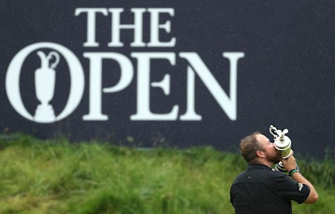 Ireland's Shane Lowry kisses the Claret Jug after winning the 2019 British Open Golf Championships at Royal Portrush.