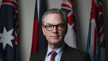 Defence Minister Christopher Pyne in his Parliament House office.
