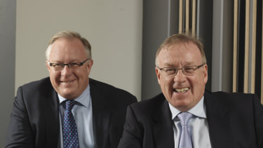 Judo co-founders David Hornery (left) and Joseph Healy. Healy is the former head of NAB business banking. 