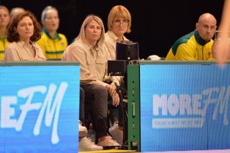 Netball Australia chief executive Kelly Ryan (left) has faith in head coach Stacey Marinkovich (centre) and is adamant the Diamonds can get back on top. 