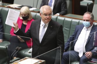 Prime Minister Scott Morrison introducing the Religious Discrimination Bill into the House of Representatives on Thursday.