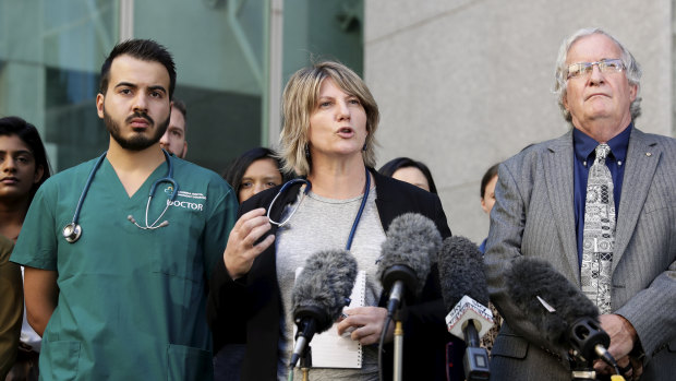 Doctors met at Parliament House on Monday to urge Labor to back the bill allowing easier medical transfers.