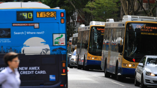 The CBD is clogged with buses but most Brisbane residents aren't so lucky.