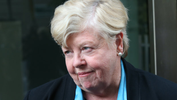 Former police chief Christine Nixon leaves the royal commission on Wednesday.