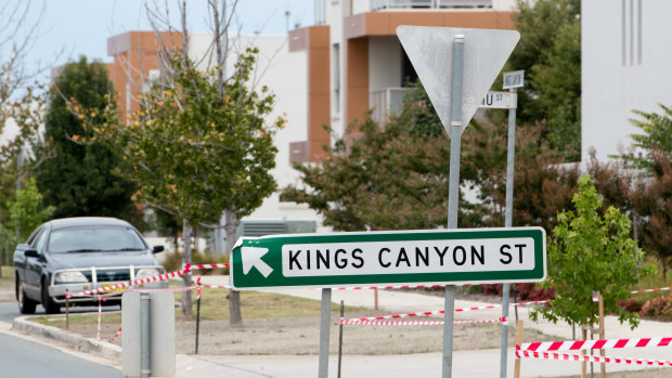 Kings Canyon Street, in a part of Harrison that is among the least advantaged parts of Canberra.