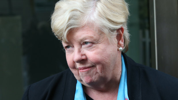 Former police chief Christine Nixon after giving evidence to the royal commission last year.
