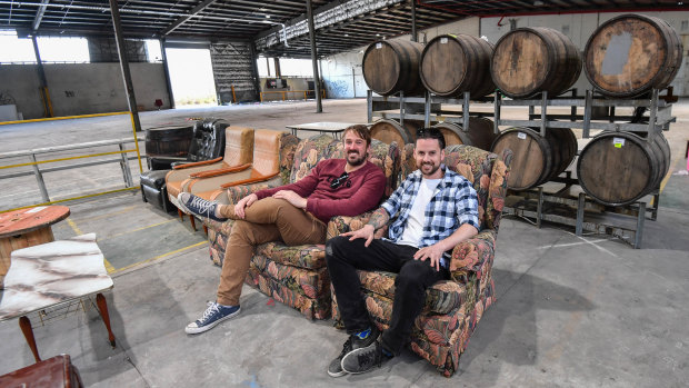 Moon Dog owners Josh Uljans and Karl van Buuren at the site of their new brewery in Preston.