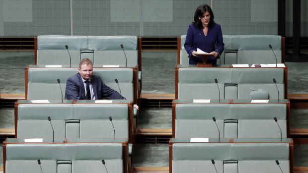 Just one colleague - Craig Laundy - stayed to listen as Julia Banks announced her decision to quit the Liberal Party on Tuesday.