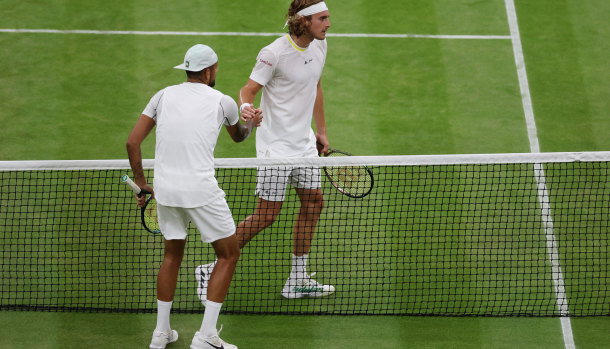 Nick Kyrgios and Stefanos Tsitsipas played a hostile match at Wimbledon last year.