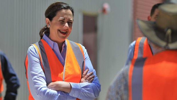 Queensland Premier Annastacia Palaszczuk tours Rockhampton's railway workshops on Thursday 