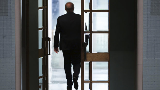 Scott Morrison leaves the House of Representatives on Thursday.