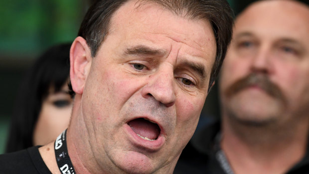 CFMEU Victorian secretary John Setka with his deputy Shaun Reardon last year after blackmail charges were dropped.