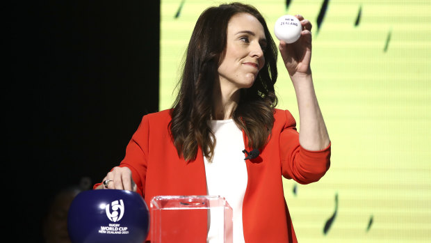 New Zealand Prime Minister Jacinda Ardern draws the Black Ferns to face Australia at next year's Women's Rugby World Cup to be held across the Tasman.