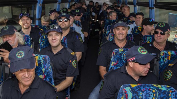 Queensland firefighters leave for NSW to help out on a week-long deployment in Sydney and Wollongong.