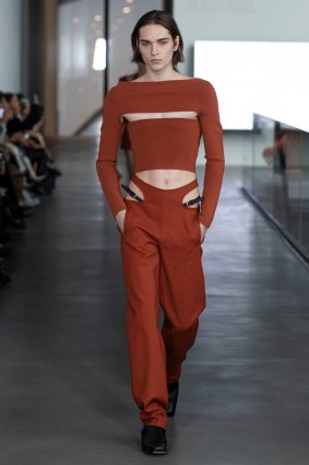 Dion Lee, Tube top and Y-front trousers, Look 39, Fall 2020.