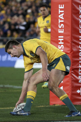 Unencumbered: Jack Maddocks scores on debut for Australia in what was the sole highlight of the second half at ANZ Stadium.