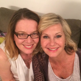 Journalist Jordan Baker with Olivia Newton-John.