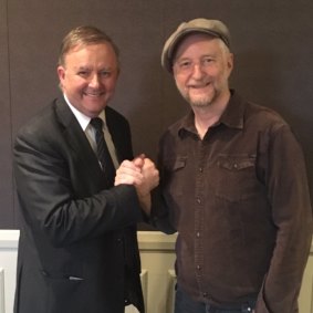 Anthony Albanese and Billy Bragg, in a photo shared by Albanese
on Twitter in 2017.