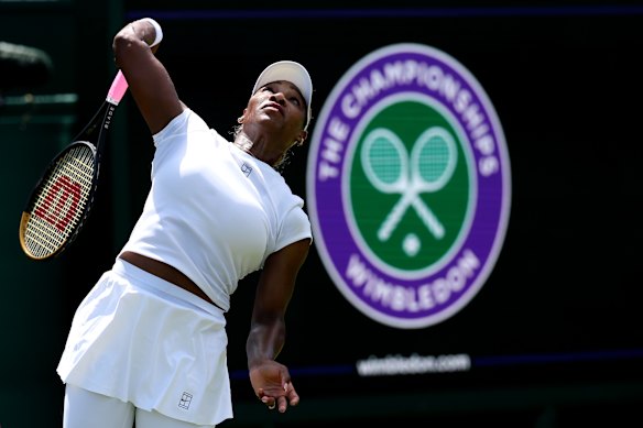 Serena Williams will play her first singles match in almost four years at Wimbledon.