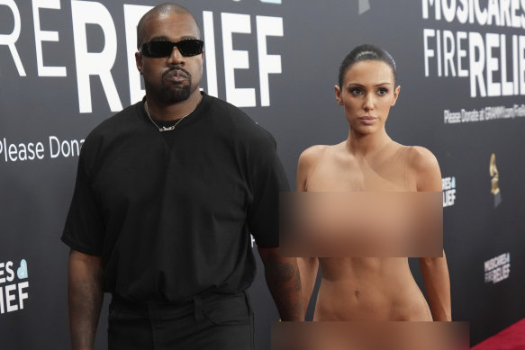 Kanye West and Bianca Censori at the 67th annual Grammy Awards.