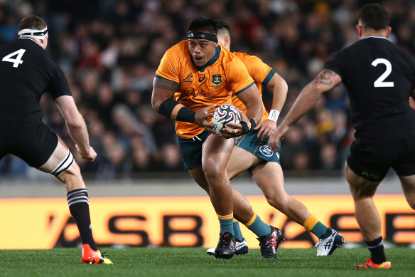 Allan Ala’alatoa in action for the Wallabies.