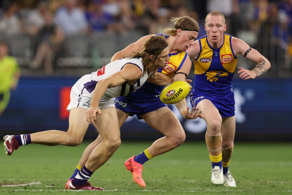 First-year player Harley Reid was a commanding presence against the Dockers and two-time Brownlow medallist Nat Fyfe.