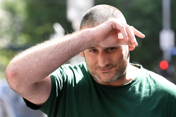 William Wilson leaves the Melbourne Magistrates Court on Tuesday.