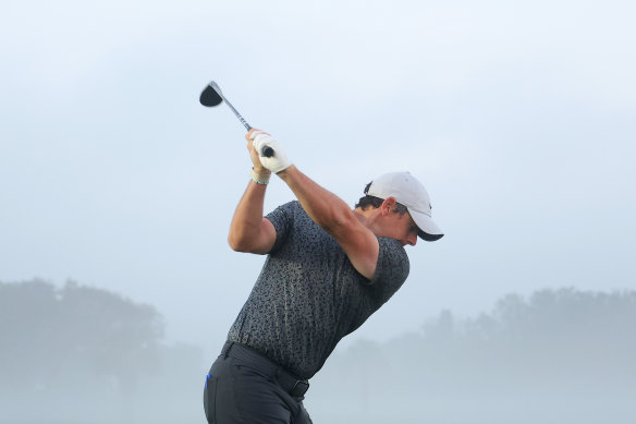 Rory McIlroy leads the PGA Tour in driving distance, averaging 327 yards from the tee.