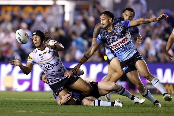 Jarome Luai had an outstanding game against Cronulla on Saturday.