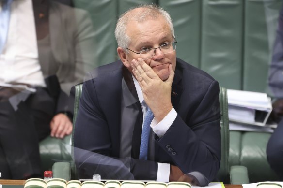 Prime Minister Scott Morrison in Parliament today.