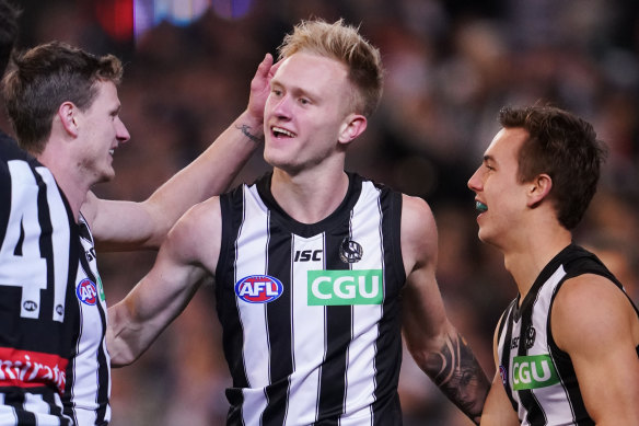 Jaidyn Stephenson was impressive in his return for the Magpies.