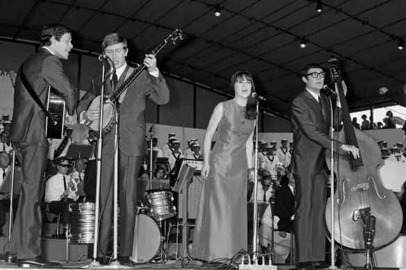 The Seekers performing at the Sidney Myer Music Bowl as part of the Music for The People concerts, 1967.