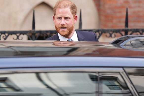 Prince Harry outside the Royal Courts of Justice in London on Tuesday.