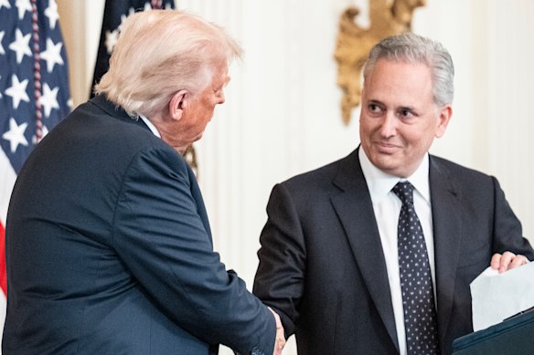US President Donald Trump and his former crypto czar David Sacks.
