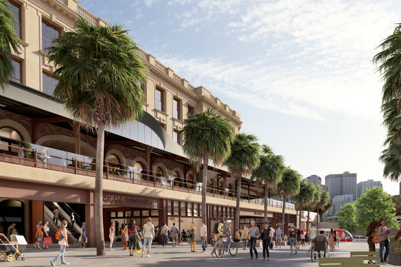 A render of the upgraded Eddy Avenue Plaza at the northern end of Central Station.