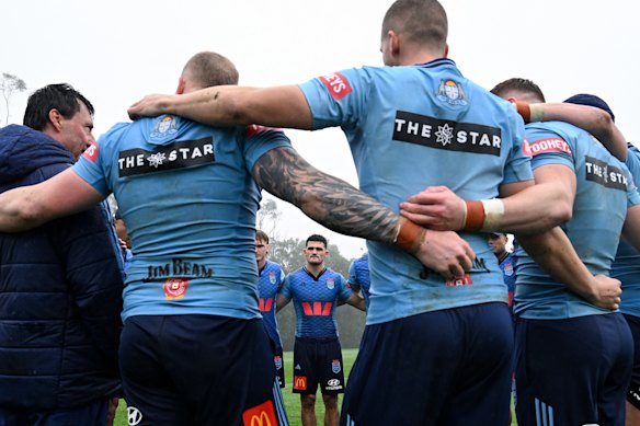 Nathan Cleary at NSW Blues training this week. Will he be the centre of attention on Wednesday night?